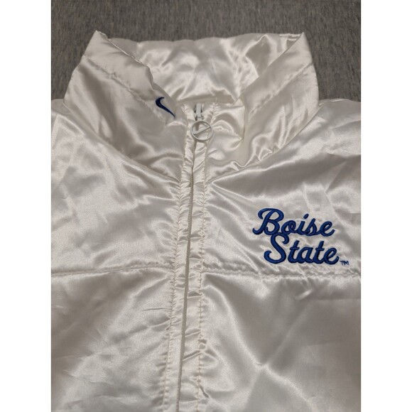 Idaho Boise State Football Classic Women's XL Puffer Vest NIKE White Satin - Picture 4 of 9